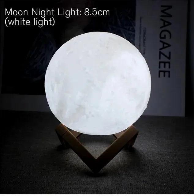 8cm Moon Night Light LED Lamp - Illuminate Your Space with Celestial Charm