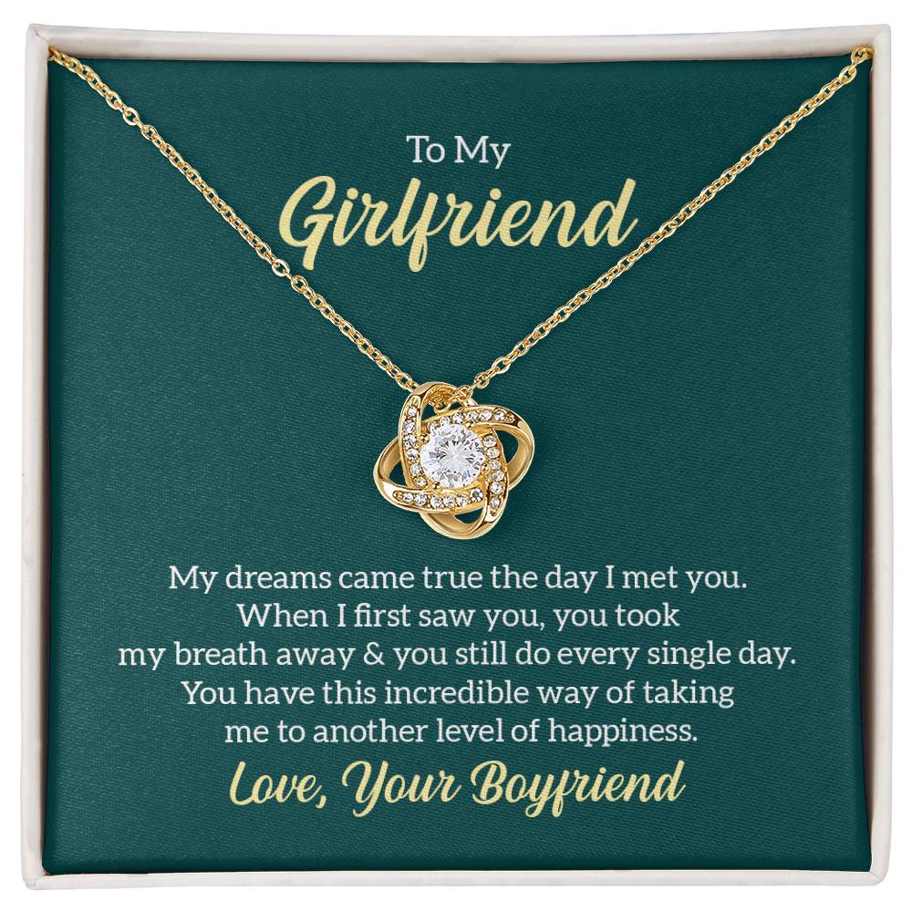 To My Girlfriend My Dreams Came True soulmate Women Men Anniversary Valentine Necklace From Boyfriend Birthday Wedding New Born Xmas Christmas New Year