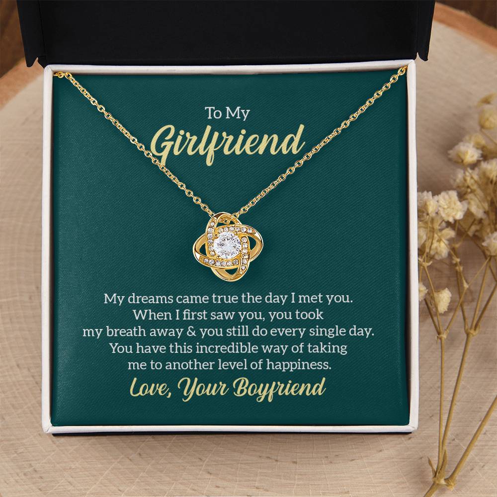 To My Girlfriend My Dreams Came True soulmate Women Men Anniversary Valentine Necklace From Boyfriend Birthday Wedding New Born Xmas Christmas New Year