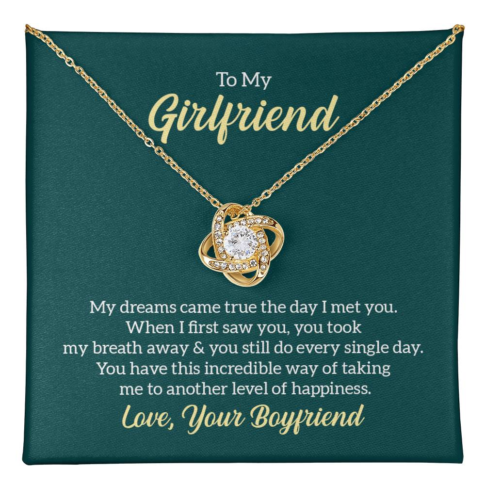 To My Girlfriend My Dreams Came True soulmate Women Men Anniversary Valentine Necklace From Boyfriend Birthday Wedding New Born Xmas Christmas New Year