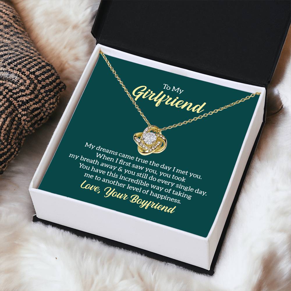 To My Girlfriend My Dreams Came True soulmate Women Men Anniversary Valentine Necklace From Boyfriend Birthday Wedding New Born Xmas Christmas New Year