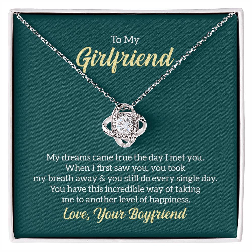 To My Girlfriend My Dreams Came True soulmate Women Men Anniversary Valentine Necklace From Boyfriend Birthday Wedding New Born Xmas Christmas New Year