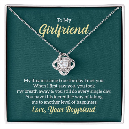 To My Girlfriend My Dreams Came True soulmate Women Men Anniversary Valentine Necklace From Boyfriend Birthday Wedding New Born Xmas Christmas New Year