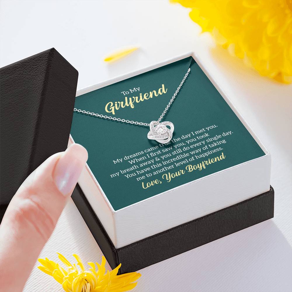 To My Girlfriend My Dreams Came True soulmate Women Men Anniversary Valentine Necklace From Boyfriend Birthday Wedding New Born Xmas Christmas New Year
