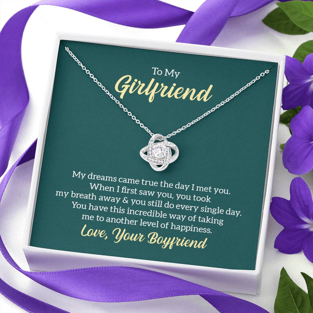 To My Girlfriend My Dreams Came True soulmate Women Men Anniversary Valentine Necklace From Boyfriend Birthday Wedding New Born Xmas Christmas New Year