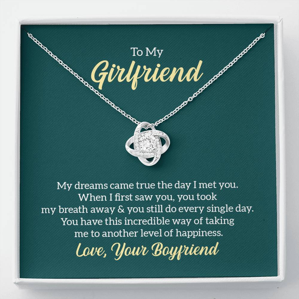 To My Girlfriend My Dreams Came True soulmate Women Men Anniversary Valentine Necklace From Boyfriend Birthday Wedding New Born Xmas Christmas New Year