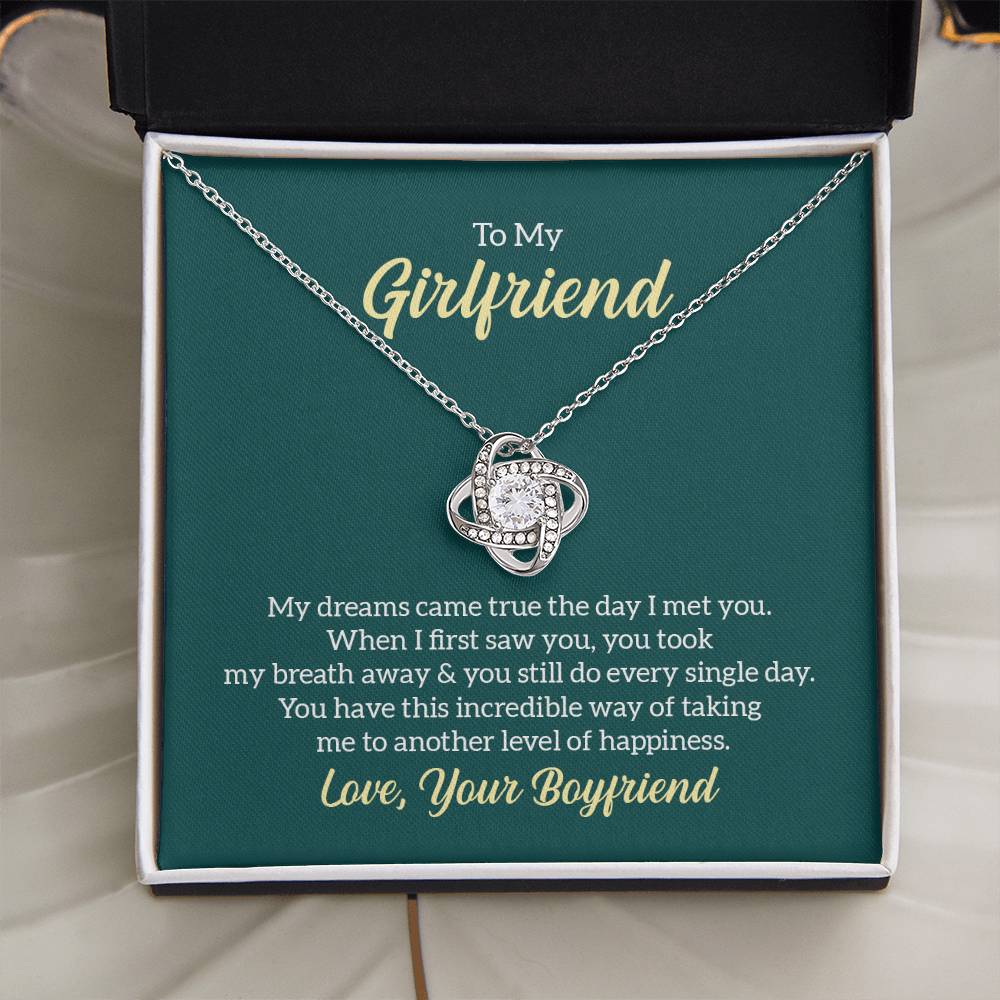To My Girlfriend My Dreams Came True soulmate Women Men Anniversary Valentine Necklace From Boyfriend Birthday Wedding New Born Xmas Christmas New Year