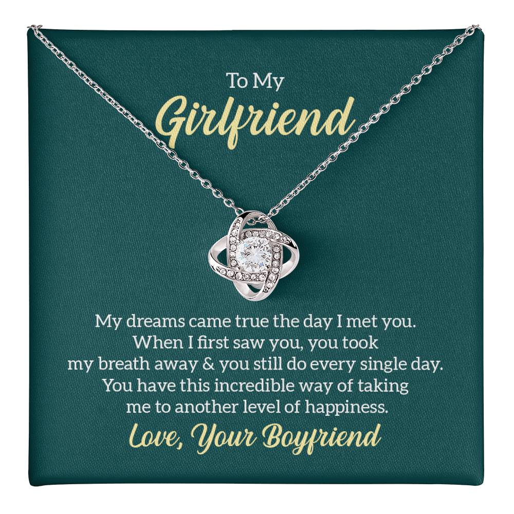 To My Girlfriend My Dreams Came True soulmate Women Men Anniversary Valentine Necklace From Boyfriend Birthday Wedding New Born Xmas Christmas New Year