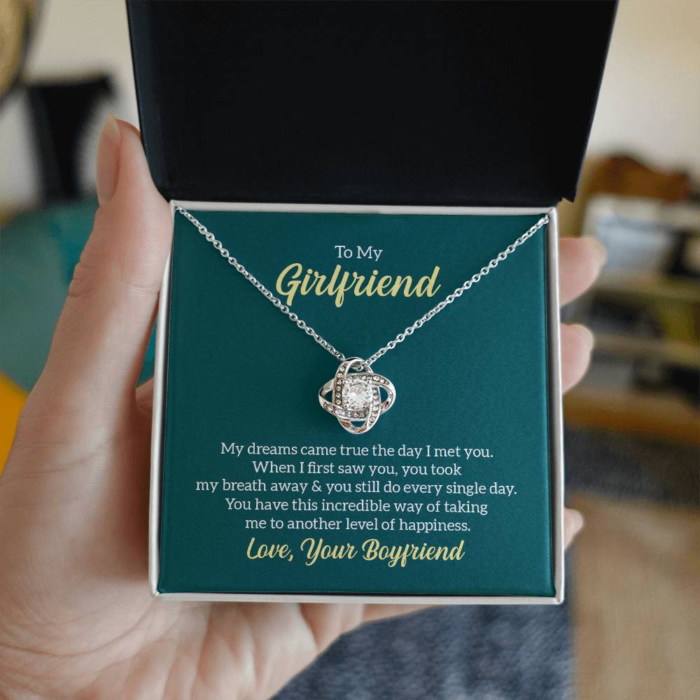 To My Girlfriend My Dreams Came True soulmate Women Men Anniversary Valentine Necklace From Boyfriend Birthday Wedding New Born Xmas Christmas New Year