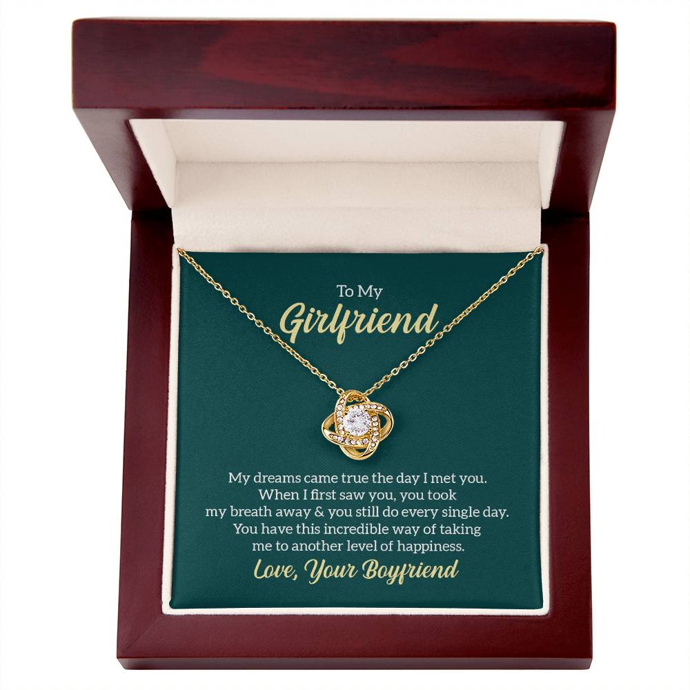 To My Girlfriend My Dreams Came True soulmate Women Men Anniversary Valentine Necklace From Boyfriend Birthday Wedding New Born Xmas Christmas New Year