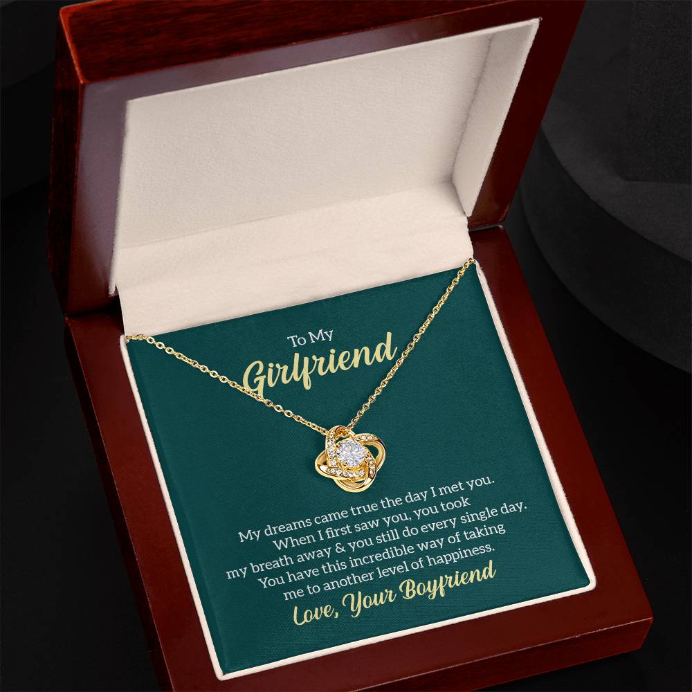 To My Girlfriend My Dreams Came True soulmate Women Men Anniversary Valentine Necklace From Boyfriend Birthday Wedding New Born Xmas Christmas New Year