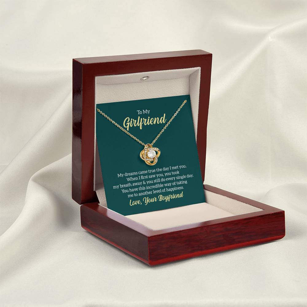 To My Girlfriend My Dreams Came True soulmate Women Men Anniversary Valentine Necklace From Boyfriend Birthday Wedding New Born Xmas Christmas New Year