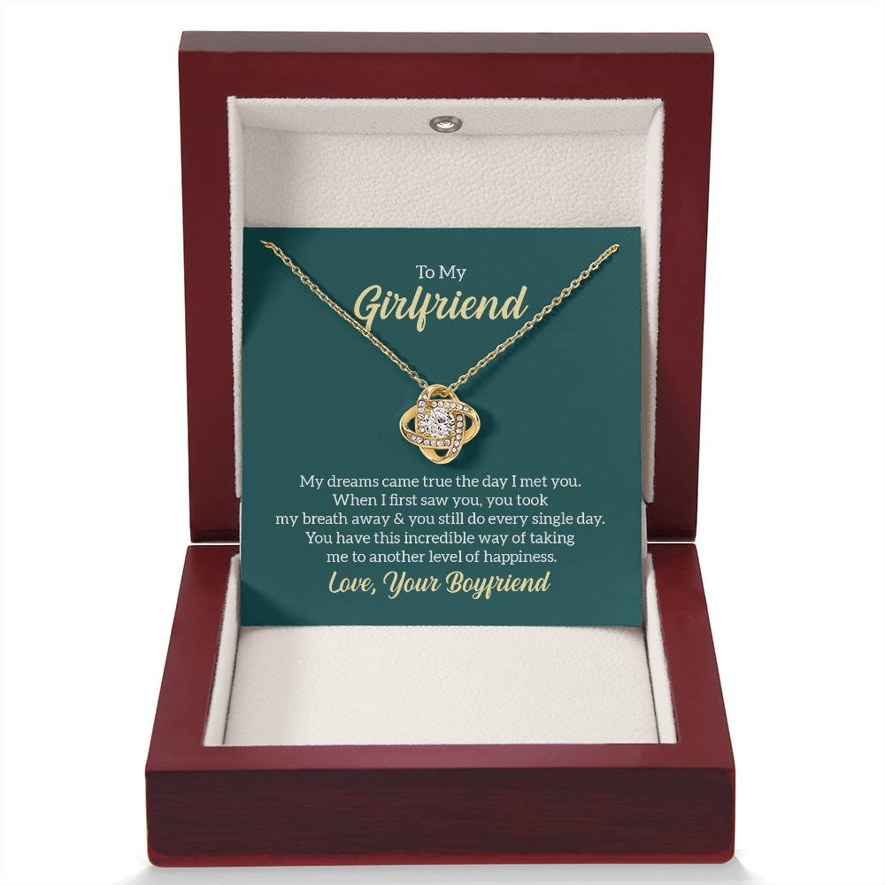 To My Girlfriend My Dreams Came True soulmate Women Men Anniversary Valentine Necklace From Boyfriend Birthday Wedding New Born Xmas Christmas New Year
