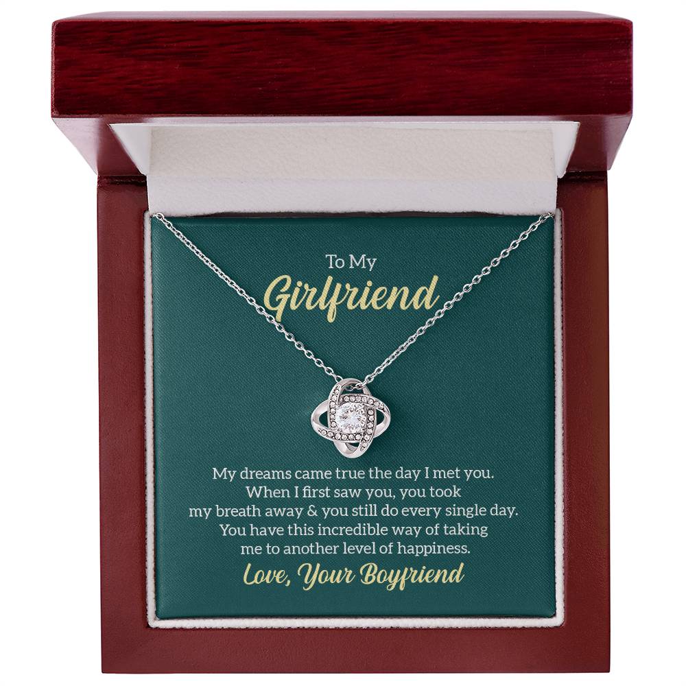 To My Girlfriend My Dreams Came True soulmate Women Men Anniversary Valentine Necklace From Boyfriend Birthday Wedding New Born Xmas Christmas New Year