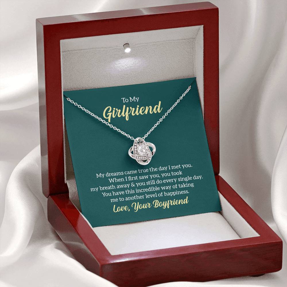 To My Girlfriend My Dreams Came True soulmate Women Men Anniversary Valentine Necklace From Boyfriend Birthday Wedding New Born Xmas Christmas New Year