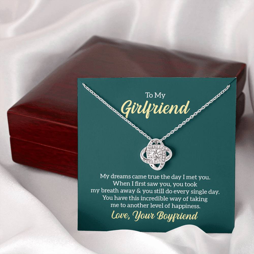 To My Girlfriend My Dreams Came True soulmate Women Men Anniversary Valentine Necklace From Boyfriend Birthday Wedding New Born Xmas Christmas New Year