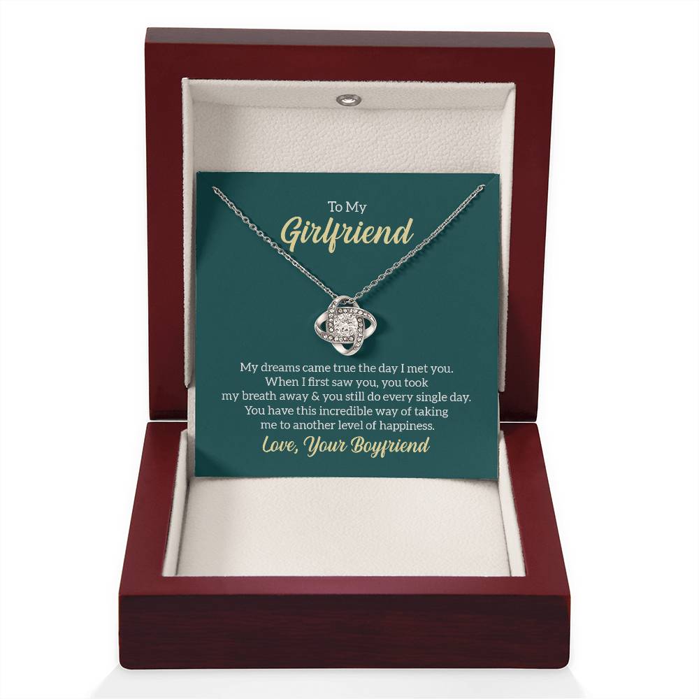 To My Girlfriend My Dreams Came True soulmate Women Men Anniversary Valentine Necklace From Boyfriend Birthday Wedding New Born Xmas Christmas New Year