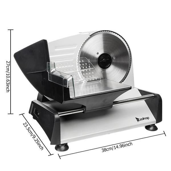 10 Blade Commercial Meat Slicer Deli Cheese Food 530rpm Electric Cutter Kitchen