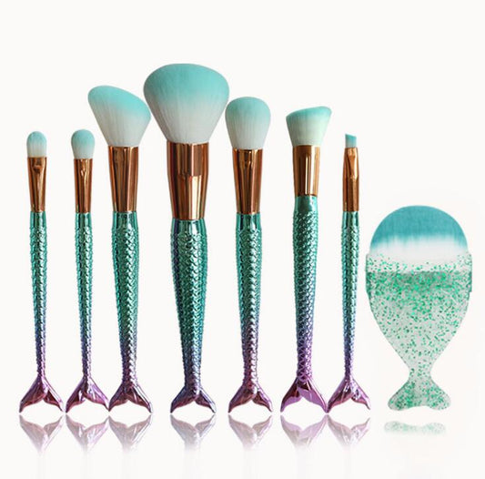 Mermaid Shaped Makeup Brushes