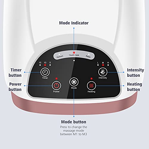 Comfier Hand Massager with Heat, Cordless Hand Massage Tool with Compression & Heating,3 Modes & 3 Levels Pressure Point Hand Massager for Arthritis and Carpal Tunnel from Finger to Wrist