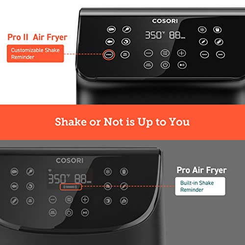 COSORI Pro II Air Fryer Oven Combo, 5.8QT Max Xl Large Cooker with 12 One-Touch Savable Custom Functions, Cookbook and Online Recipes, Nonstick and Dishwasher-Safe Detachable Square Basket