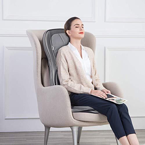 Comfier Neck and Back Massager with Heat- Shiatsu Massage Chair Pad Portable with Compress & Rolling,Kneading Chair Massager for Full Back,Neck & Shoulder, Full Body