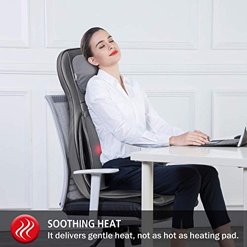 Comfier Neck and Back Massager with Heat- Shiatsu Massage Chair Pad Portable with Compress & Rolling,Kneading Chair Massager for Full Back,Neck & Shoulder, Full Body