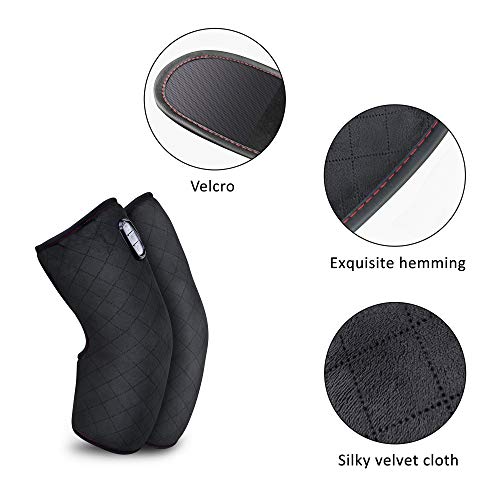 Comfier Heated Knee Brace Wrap with Massage,Vibration Knee Massager with Heating Pad for Knee, Leg Massager, Heated Knee Pad for Stress Relief (Large Size-Black)