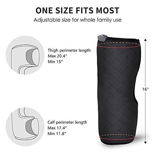 Comfier Heated Knee Brace Wrap with Massage,Vibration Knee Massager with Heating Pad for Knee, Leg Massager, Heated Knee Pad for Stress Relief (Large Size-Black)