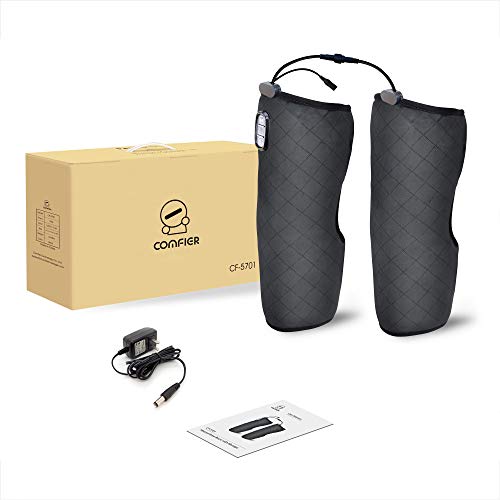 Comfier Heated Knee Brace Wrap with Massage,Vibration Knee Massager with Heating Pad for Knee, Leg Massager, Heated Knee Pad for Stress Relief (Large Size-Black)