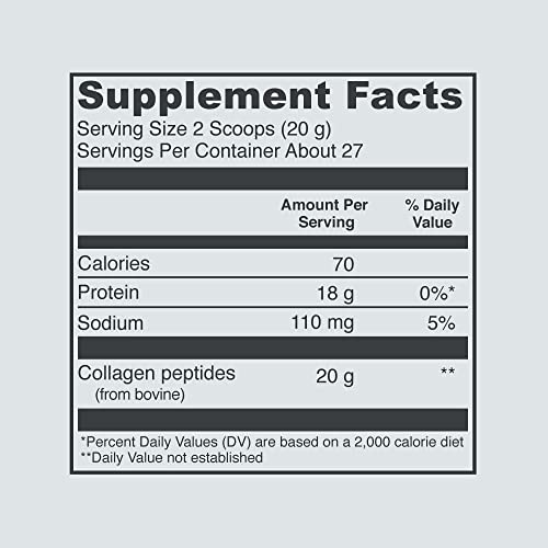 Vital Proteins Collagen Peptides Powder, Promotes Hair, Nail, Skin, Bone and Joint Health, Unflavored 19.3 OZ