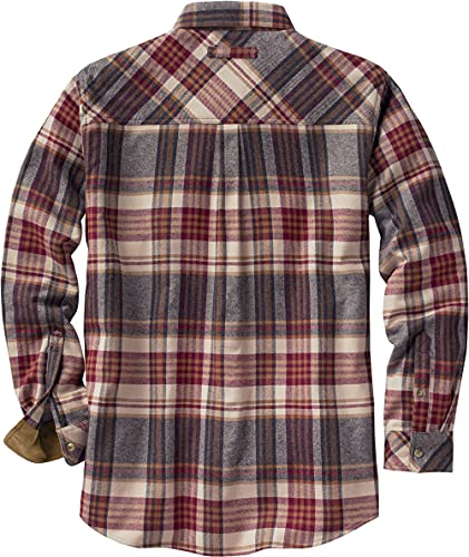 Whitetails Men's Buck Camp Flannel Shirt, Cedarwood Plaid, Large
