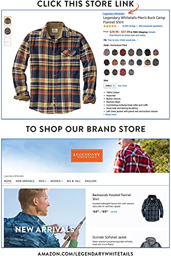 Whitetails Men's Buck Camp Flannel Shirt, Cedarwood Plaid, Large