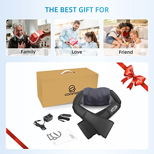 Comfier Shiatsu Neck and Shoulder Massager- 4D Deep Kneading Massage Pillow with Heat, Back Massager, Pillow Massager as Best Gift for Men, Women, Mom, Dad