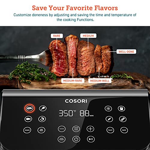COSORI Pro II Air Fryer Oven Combo, 5.8QT Max Xl Large Cooker with 12 One-Touch Savable Custom Functions, Cookbook and Online Recipes, Nonstick and Dishwasher-Safe Detachable Square Basket