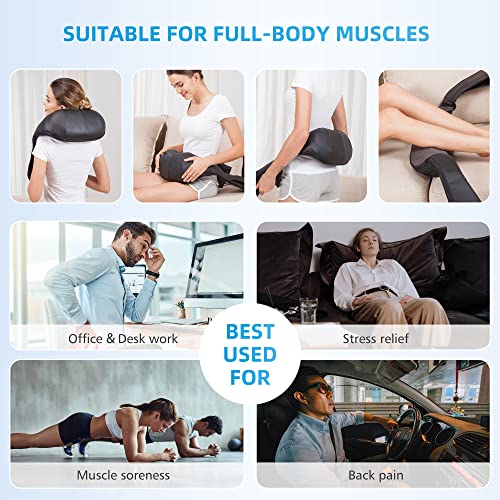 Comfier Shiatsu Neck and Shoulder Massager- 4D Deep Kneading Massage Pillow with Heat, Back Massager, Pillow Massager as Best Gift for Men, Women, Mom, Dad