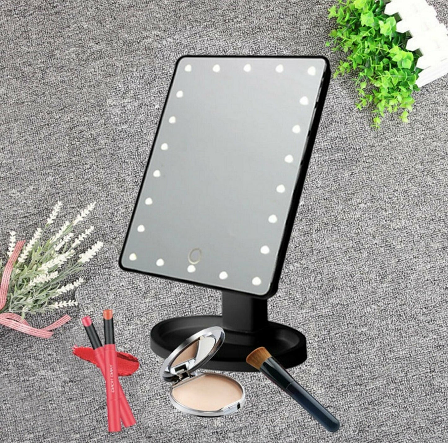 Professional 22 LED Makeup Mirror Light Portable Rotation Vanity Lights Lamp Touch Bright Adjustable USB Or Battery Use 22 LED Makeup Mirror Lighted Stand Tabletop Touch Screen Vanity White or Black