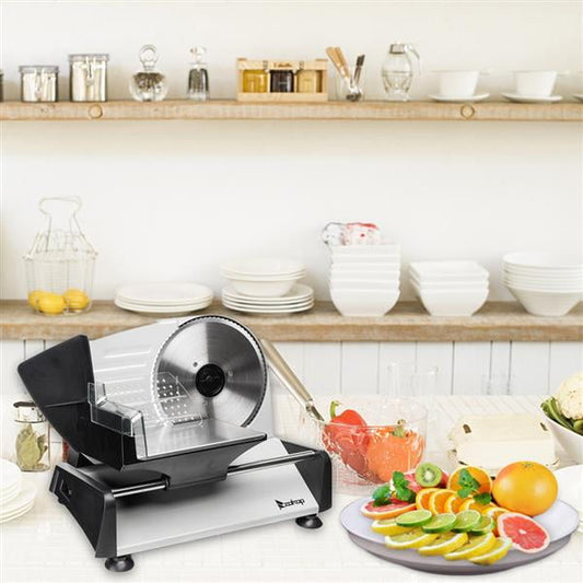 10 Blade Commercial Meat Slicer Deli Cheese Food 530rpm Electric Cutter Kitchen