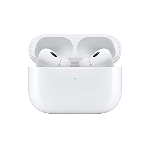 Apple AirPods Pro (2nd Generation) Wireless Earbuds, Up to 2X More Active Noise Cancelling, Adaptive Transparency, Personalized Spatial Audio, MagSafe Charging Case, Bluetooth Headphones for iPhone