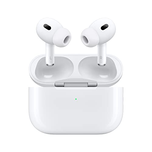 Apple AirPods Pro (2nd Generation) Wireless Earbuds, Up to 2X More Active Noise Cancelling, Adaptive Transparency, Personalized Spatial Audio, MagSafe Charging Case, Bluetooth Headphones for iPhone