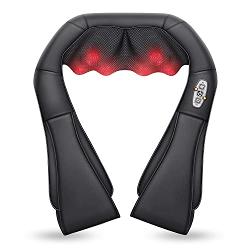 Comfier Shiatsu Neck and Shoulder Massager- 4D Deep Kneading Massage Pillow with Heat, Back Massager, Pillow Massager as Best Gift for Men, Women, Mom, Dad