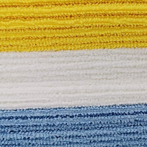 Microfiber Cleaning Cloths, Non-Abrasive, Reusable and Washable - Pack of 24, 12 x16-Inch, Blue, White and Yellow