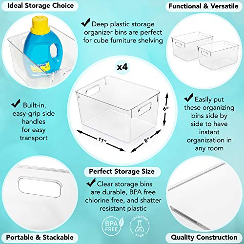 ClearSpace Plastic Storage Bins – Perfect Kitchen Organization or Pantry Storage – Fridge Organizer, Pantry Organization and Storage Bins, Cabinet Organizers